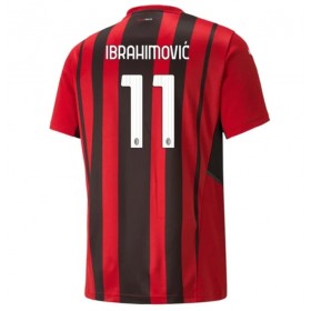 Jalkapallo Pelipaidat AC Milan Zlatan Ibrahimovic 11 Kotipaita 2021-2022 Lyhythihainen